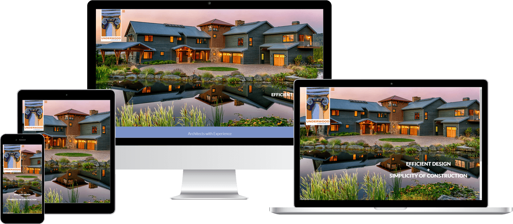 Underwood & Associates responsive website screenshots